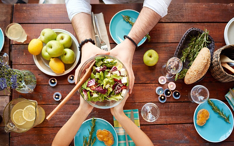 manger par ennui : salade verte et pommes