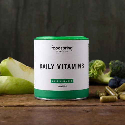 a photo of a canister of Daily Vitamins by foodspring