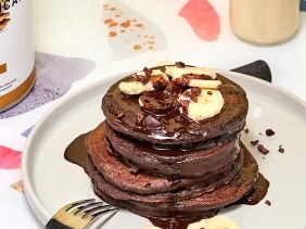 Vegane Schoko Protein Pancakes