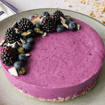Cheesecake aux myrtilles | Vegan et sans cuisson