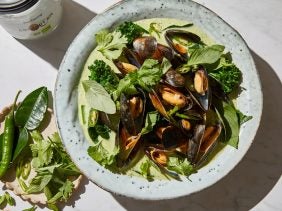 mussel curry with lemongrass coconut broth