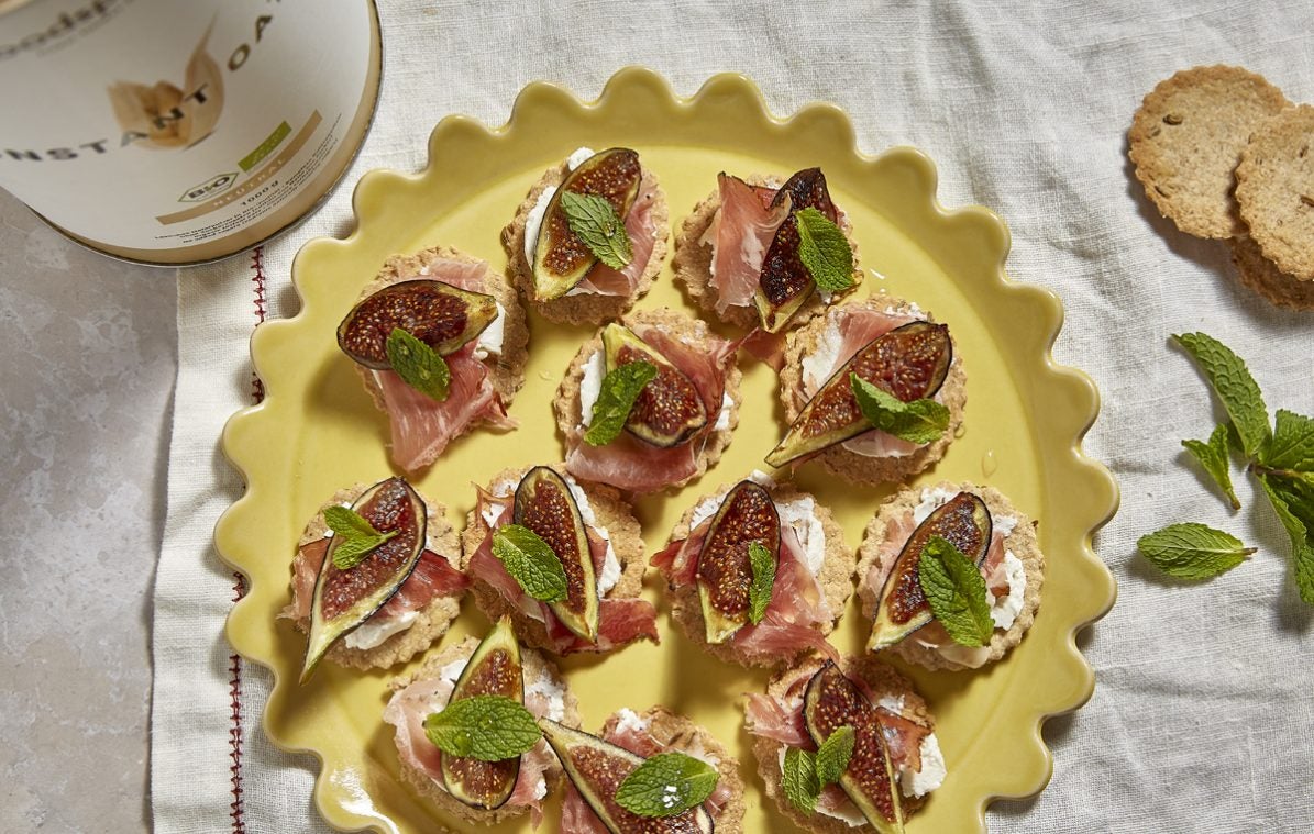 prosciutto and grilled fig appetiser