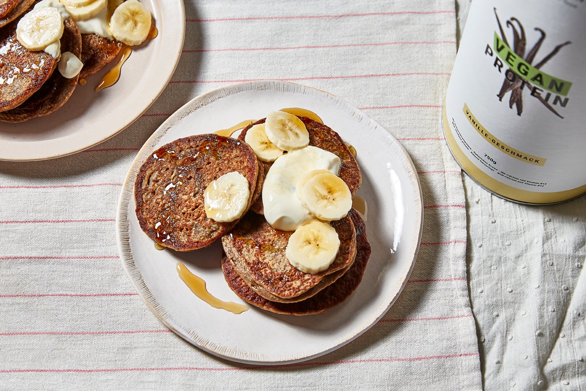 Pancakes à la banane vegan riches en protéines 