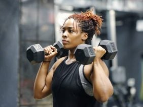 Woman doing an upper body workout